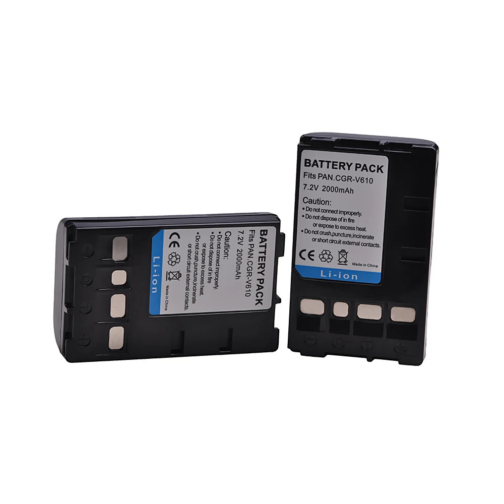 

AsperX 2pc 2000mAh CGRV610 Battery CGR V610 CGR-V610 Bateria for Panasonic NV-RX14 NV-RX18 NV-RX24 NV-RX27 RX37 RX18B RZ10
