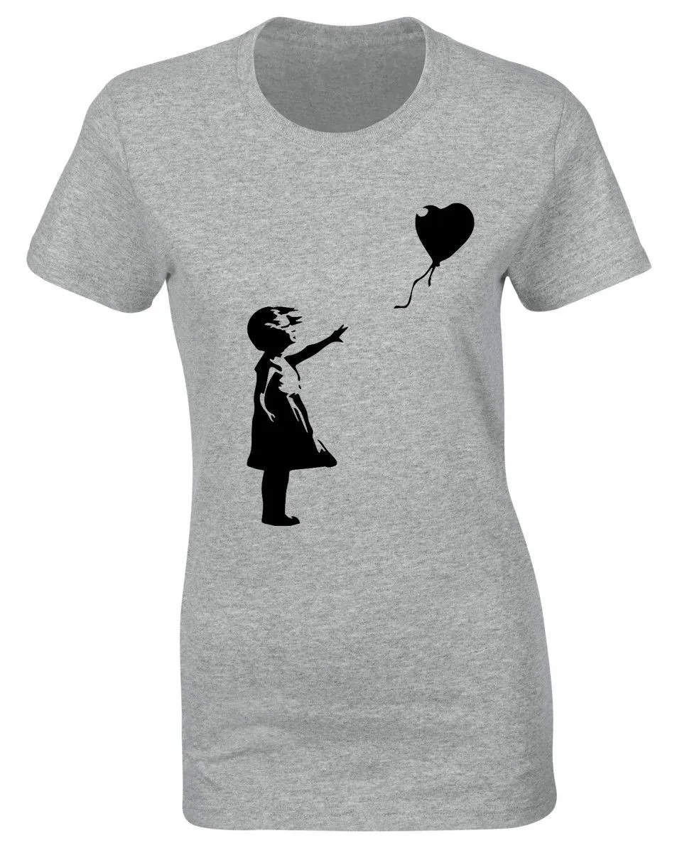 Женская футболка с воздушным шаром BANKSY GIRL хипстерская женская рисунком граффити
