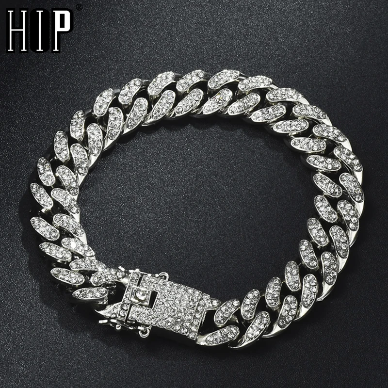 В стиле хип хоп Bling льдом Для Мужчин's браслет полный стразы со стразами с