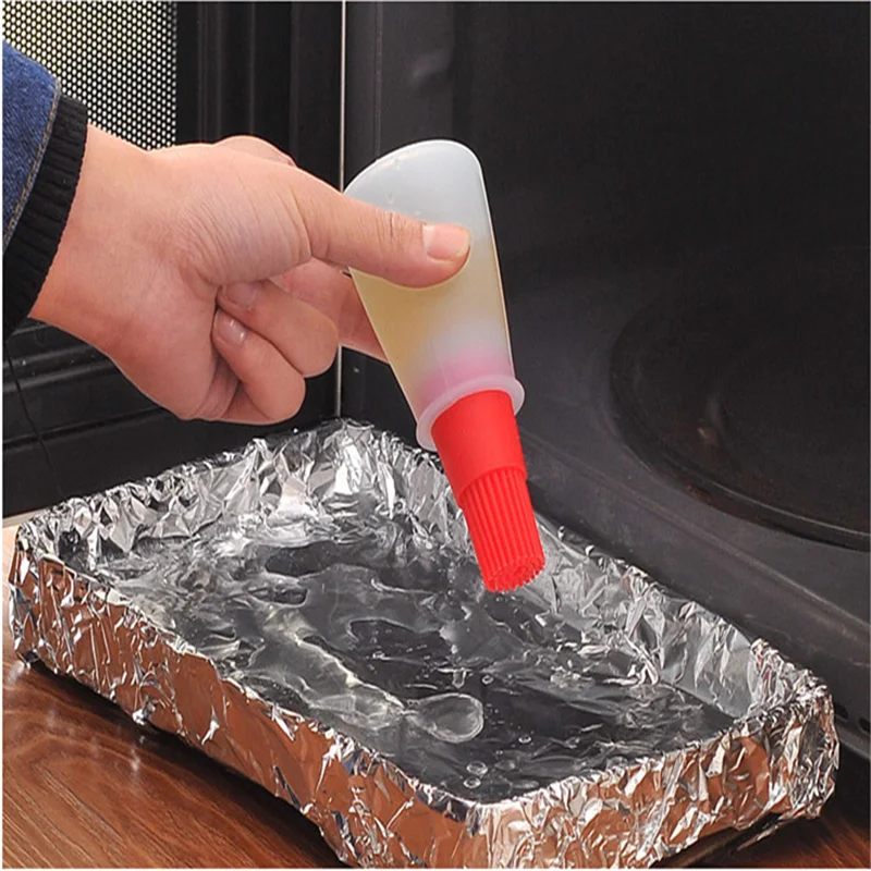 

bbq Portable Silicone Oil Bottle with Brush Grill Oil Brushes Liquid Oil Pastry Kitchen Baking BBQ Tool Kitchen Tools for BBQ