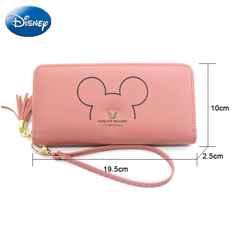 Disney Zipper Wallet Girls Coin Purse 2019 New Mickey Mouse Lady Clutch Long Handbag Card Holder Cute Female Bag Catoon Big | Мать и