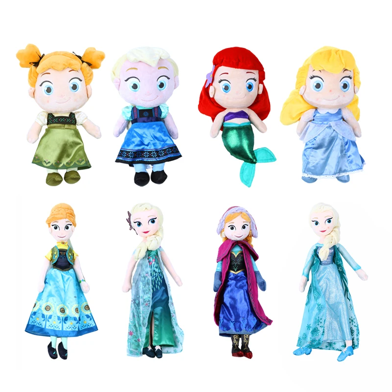 Anime Figure Anna Elsa Plush Toy Cartoon Doll Stuffed Toys Sven Birthday Gift For Children Girls