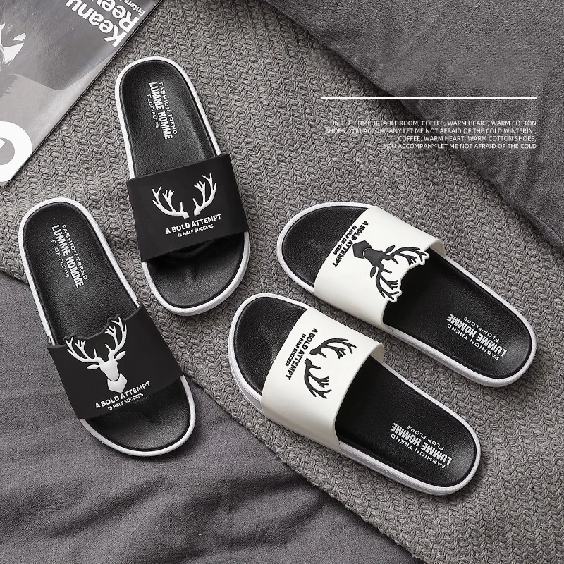 

Summer Slides Women Sport Slippers Non-slip Soft Bottom Indoor Outdoor 3d Deer Slide Sandals Men Couple Shoes Ladies Flip Flops