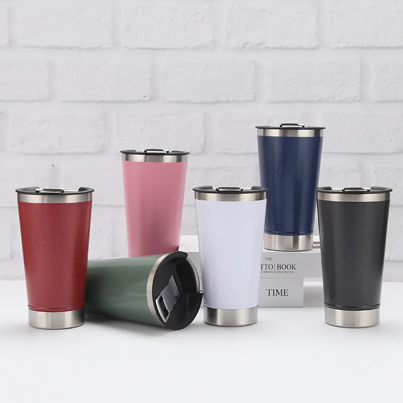 

Cross Border Hot Selling Stainless Steel Beer Cup Double-layer Thermal Insulation Ice Ba Cup 20oz Simple Portable Car Cup Wholes