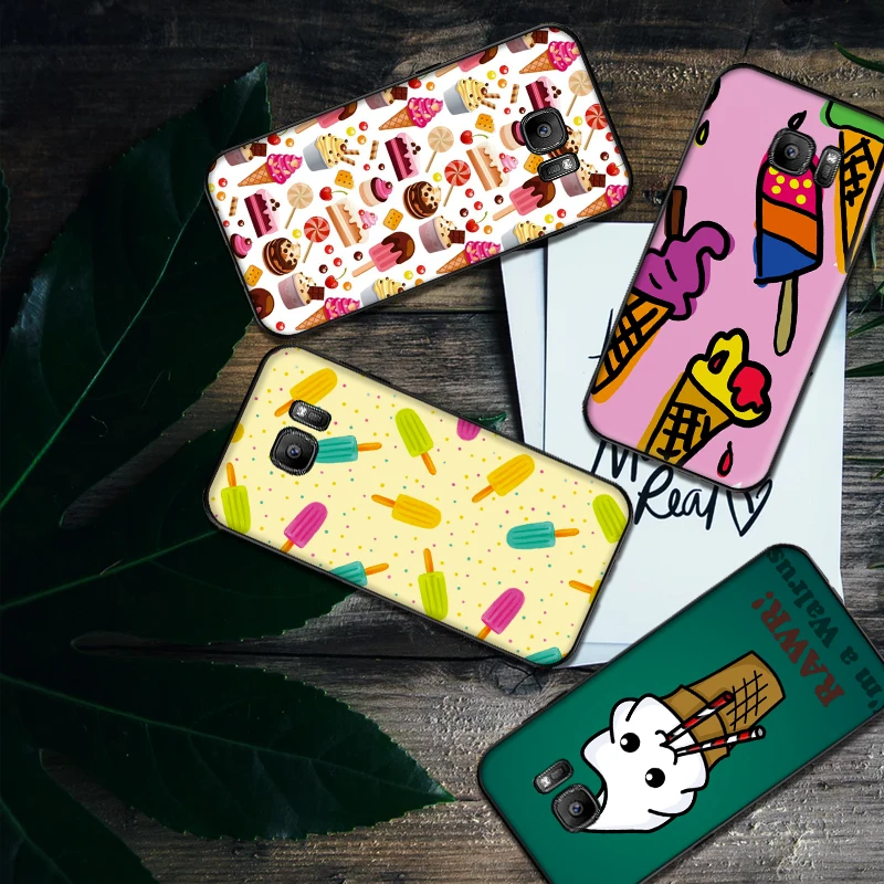 Десертное Мороженое Мягкий силиконовый чехол для телефона Samsung Galaxy S6 S8 край S7 S9