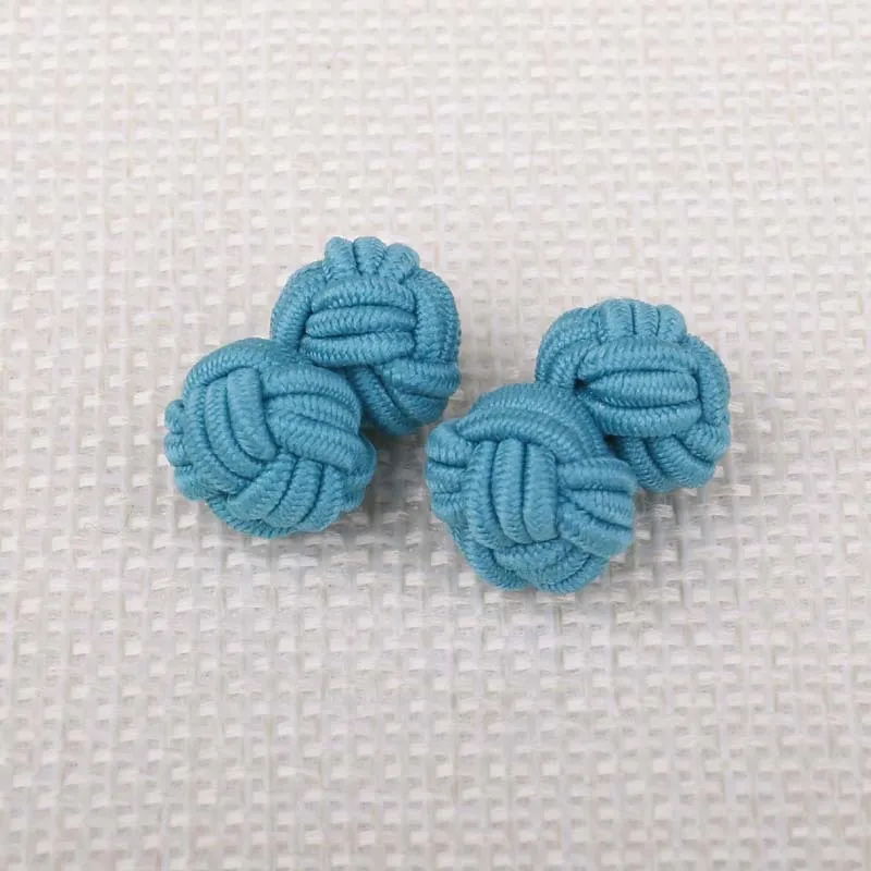 

Sitonjwly Double Rope Ball Knot Cufflinks Novelty Mixed Braided Handmade Elastic Men's Silk Cuff Links For Men Custom LOGO