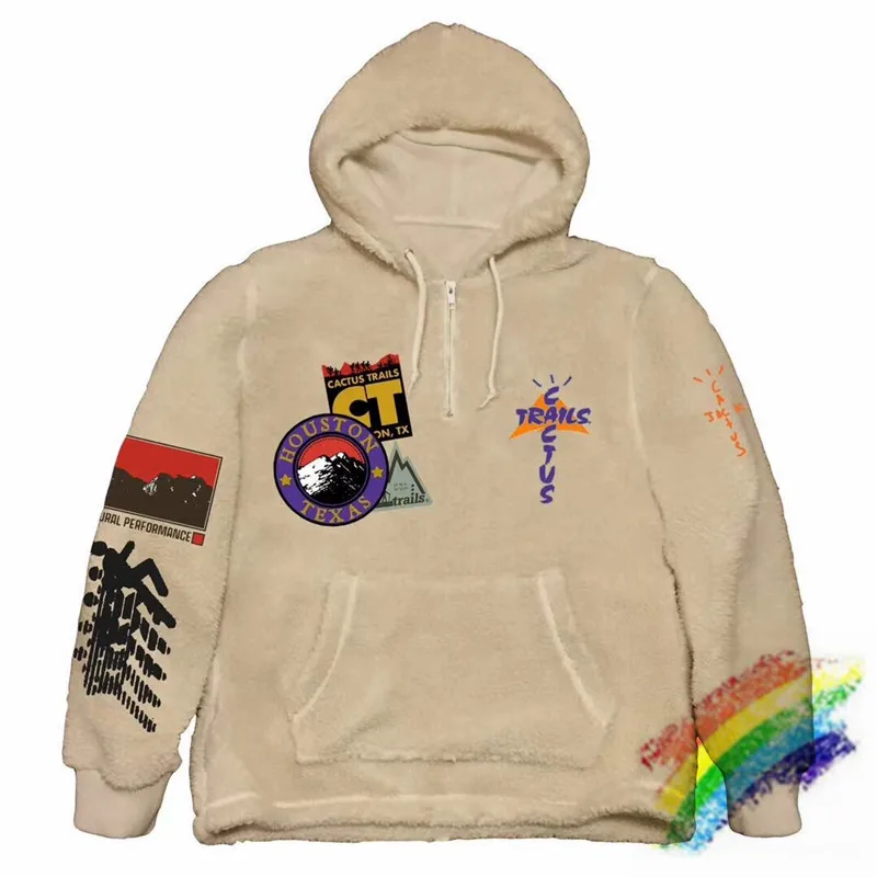 

Lamb Wool FLEECE Travis Scott Cactus Trails Hoodie Men Women 1:1 Top Quality ZIP Embroidery Sweatshirts Pullovers