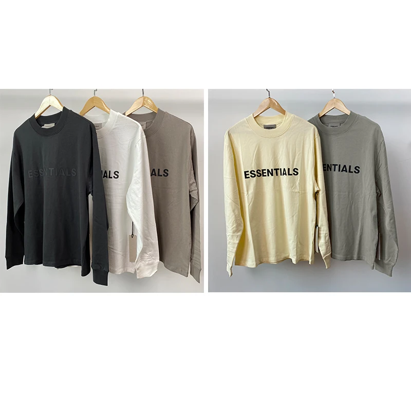 

2020 new short long sleeve Tshirt 100% 1:1 fog essentials T-shirt kanye west shirt jerry lorenzo loose ovesized short sleeve Tee