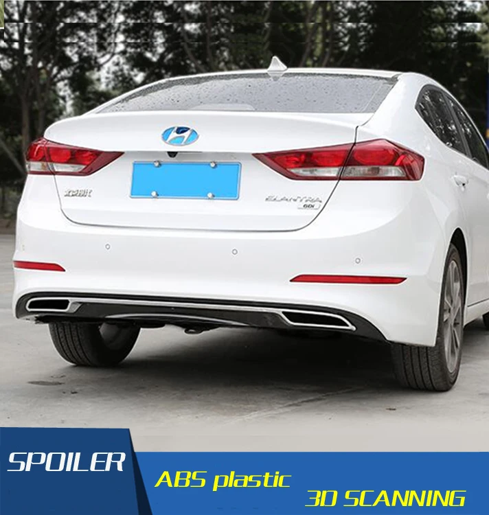 Задний спойлер для Elantra задний бампер из АБС пластика диффузор Hyundai после