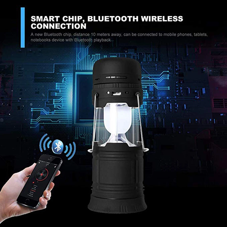 Фонарь для кемпинга с аккумулятором светодиодный фонарь фонарик FM радио