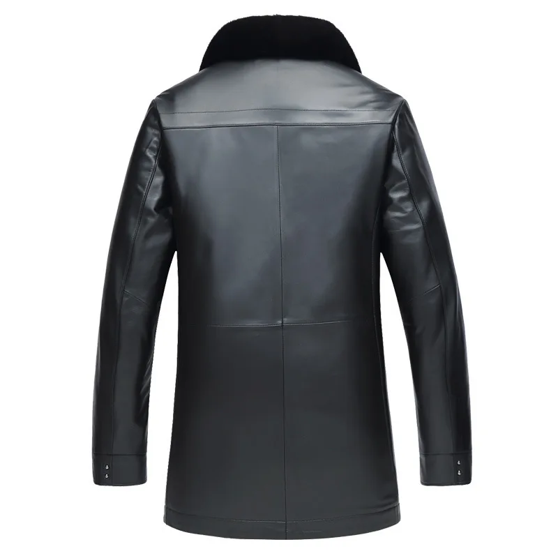 

Fat fertilizer integration plus-size fur leather garment leather coat lapels middle-aged and old men's wool bladder