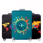 Защитный чехол для чемодана, эластичный чехол для чемодана размером 18-32 дюйма с изображением карты мира