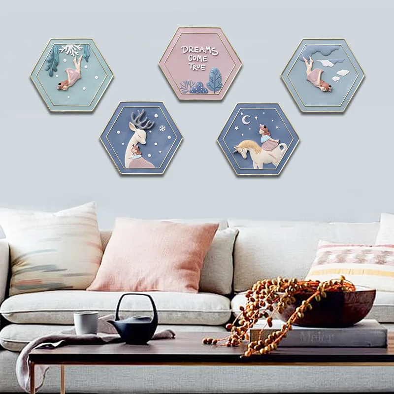 Настенное подвесное украшение в скандинавском стиле для девушки с единорогом