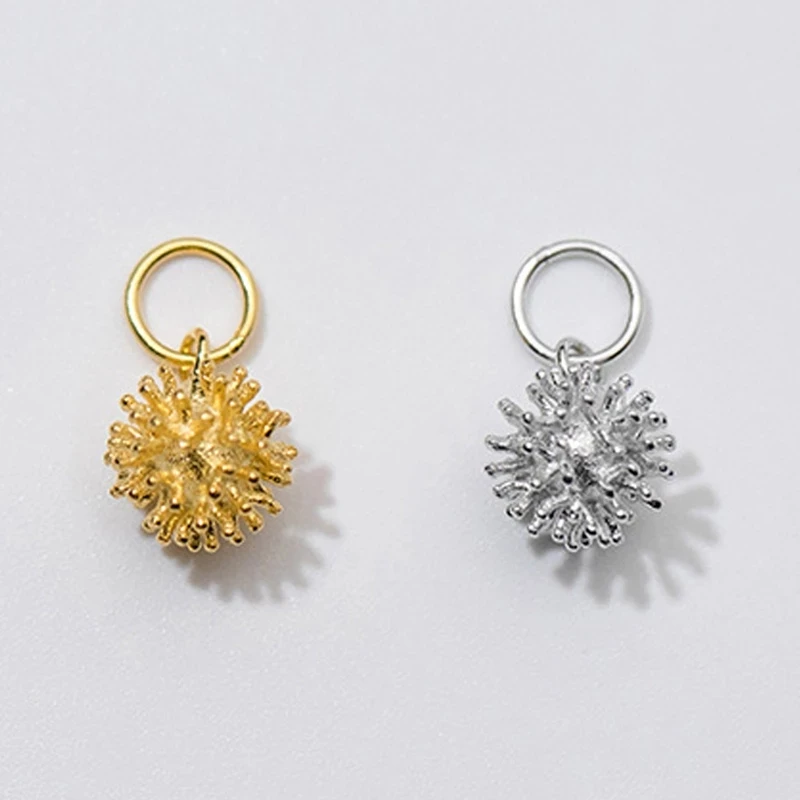 925 Sterling Silver Craftwork Fur Ball Design Small Dangle Charms DIY Jewelry Making Gift Fancy S925 Decoration Pendant | Украшения и