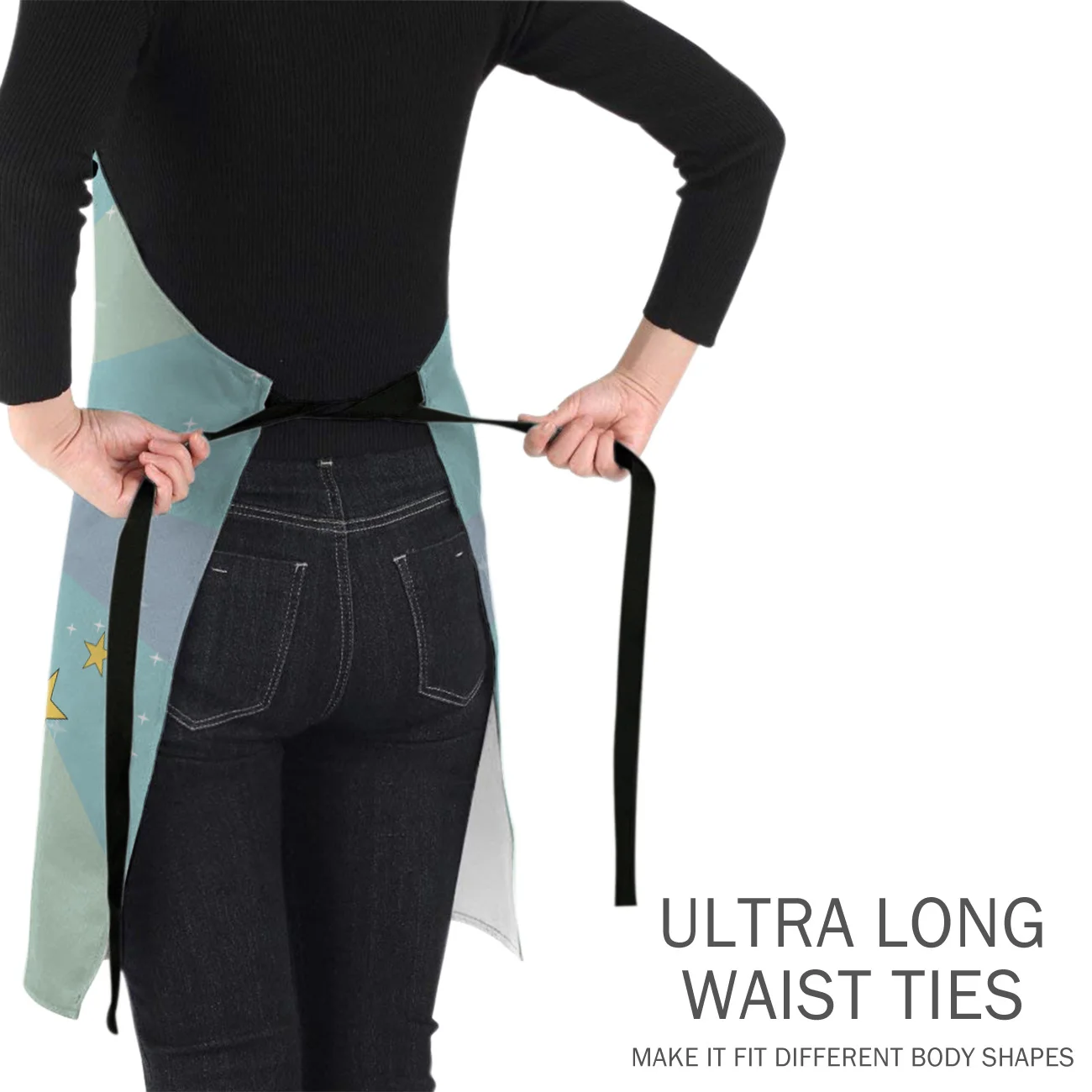 Tophome Кухонный Фартук Кот Русалка сделать пожелание печатных регулируемые без