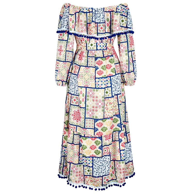 

Color Floral Print Puff Short Sleeve Women Dress High Split Party Long Dresses Elegant Lace Up Sweet Summer Club Sexy Dress