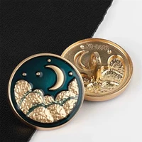 20mm decorative buttons for clothing moon sun motif round metal buttons sewing supplies and accessories buttons for needlework