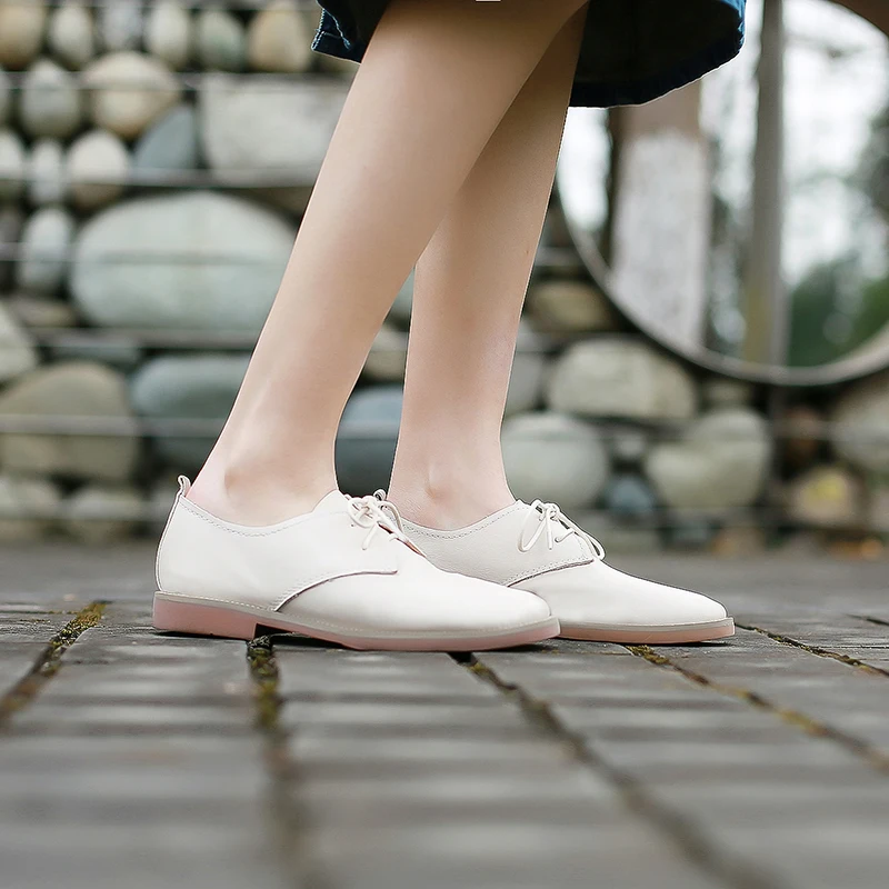 EshtonShero женская обувь на плоской подошве из бычьей и искусственной кожи с круглым