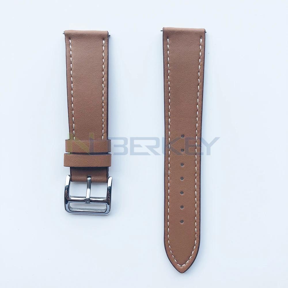Brown Ремешок из натуральной кожи для часов Huami Amazfit GTS ремешок для часов умные аксессуары для Xiaomi Amazfit gts спортивные часы сменный ремешок - Цвет: Brown