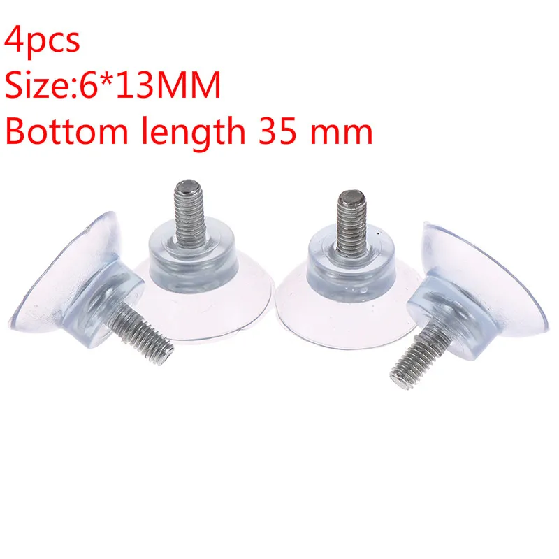 4 шт. M6 винт Резиновая присоска прозрачная Пластик крючки для Стекло покрытая