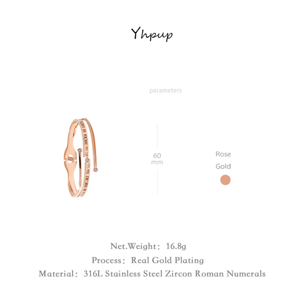 Женский многослойный браслет с цирконием Yhpup открытые браслеты в римском стиле