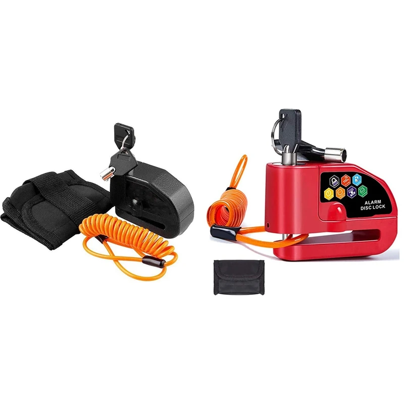 

Brake Disc Lock Motorcycle Alarm Lock Metal Anti Theft Wheel Padlock Security Loud for Scooter Bicycle