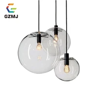 gzmj modern simple glass ball pendant lamp led hanglamp home fixtures kitchen home lights lampshade