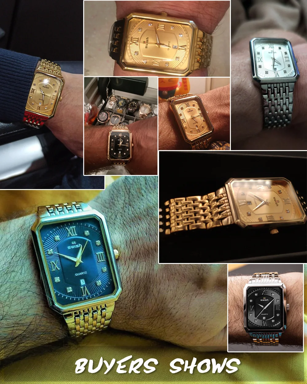 Часы наручные мужские кварцевые прямоугольные брендовые Роскошные модные