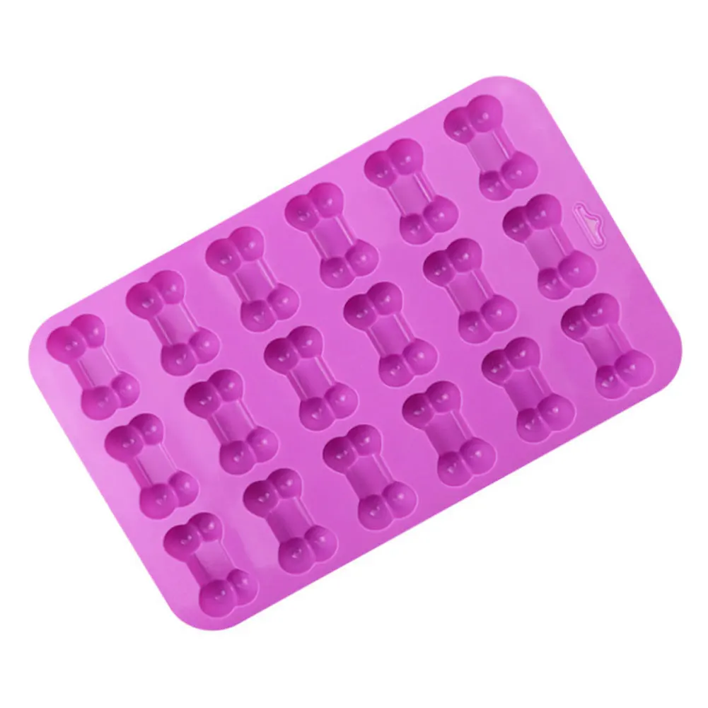 

2pcs 18-Cavity Dog Bone Shape Mold Silicone Baking Molds Ice Molds Reusable Bakeware Maker for Baking Chocolate Candy