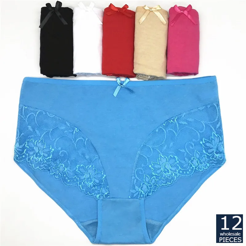 Бренд 1 12 шт./лот 2XL/3XL/4XL женские трусы больших размеров нижнее белье из хлопка с
