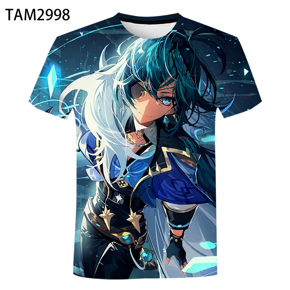 

Fashion Japanese Anime Genshin Impact 3d T-shirt Casual Men's Women's Children's 2021 Summer Short Sleeve Street Tops