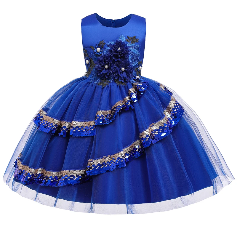 

3-10Years Baby Clothes Ball Gown Flower Dress Girl Kids Dresses For Girls Children Evening Party Dress Elegant Princess Dress
