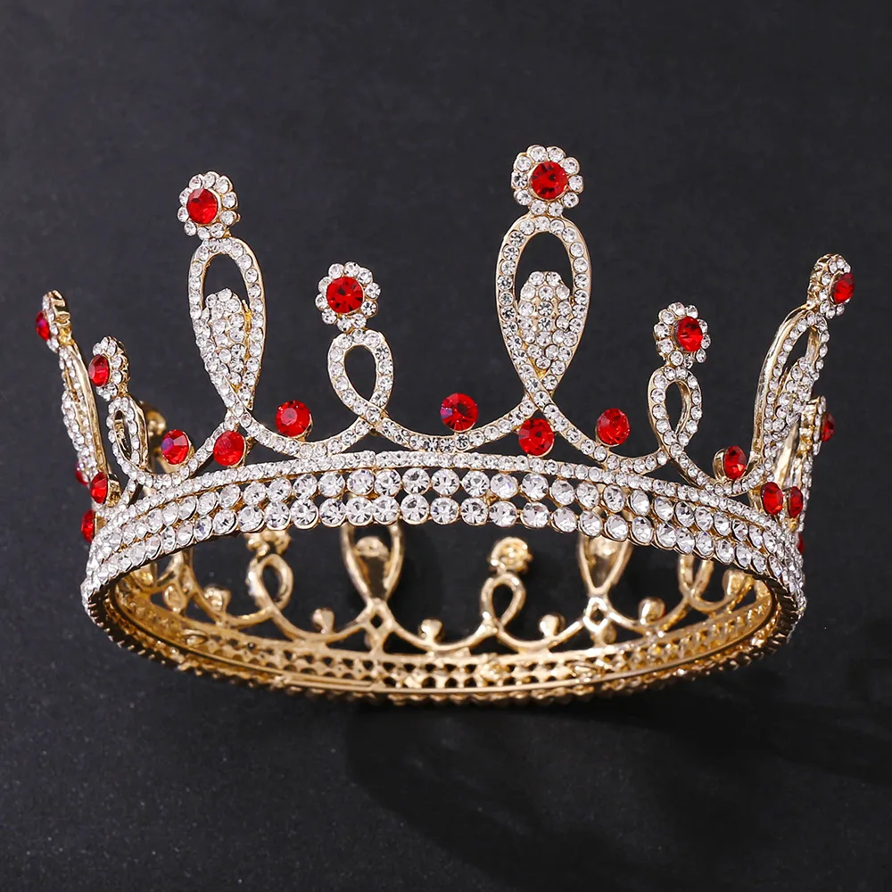

Crystal Bride Round Crown Princess Birthday Crowns Wedding Hair Accessories Fashion Women Bridal Tiaras Headband Headwear
