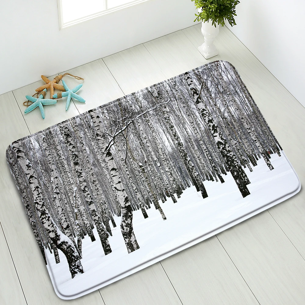

Forest Bath Mat Natural Scenery Non-Slip Floor Mats Bedroom Kitchen Doormat Rug Balcony Home Carpet Absorbent Foot Pads Washable