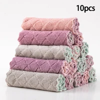10 pieces household super absorbent microfiber towel kitchen dish cloth non stick oil washing rag tableware cleaning wiping tool