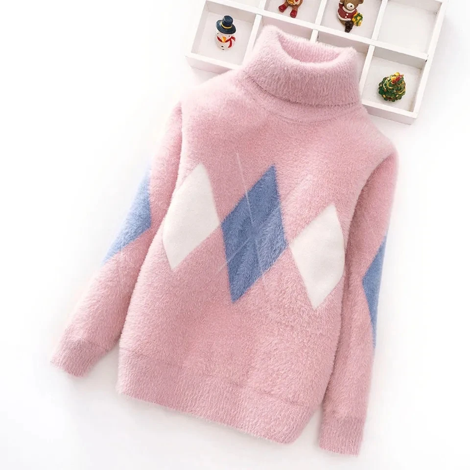 

VIDMID Girls' sweaters mink velvet Korean children's baby girls children's thickened long sleeve pullover sweaters tops P5120