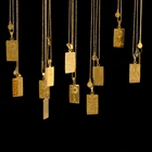 Очаровательное ожерелье с подвеской 12 созвездий ожерелья из нержавеющей стали квадратные винтажные цепочки со знаками Зодиака для женщин Золотой Серебряный цвет 2021