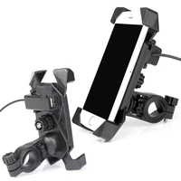universal motorcycle charger with usb charger cell phone mount holder clamp for electric bicycle scooter atv gps holder