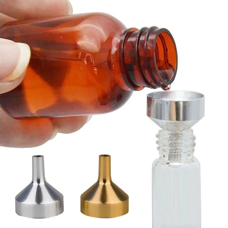 

5PCs Universal Perfume Funnels Filling Small Bottles Metal Funnels Perfume Transferring Liquid Essential Oil Dispensing Tool