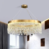 light luxury crystal pendant lamp nordic simple dimmable european luxury villa bedroom dining room living room hotel hall lamps