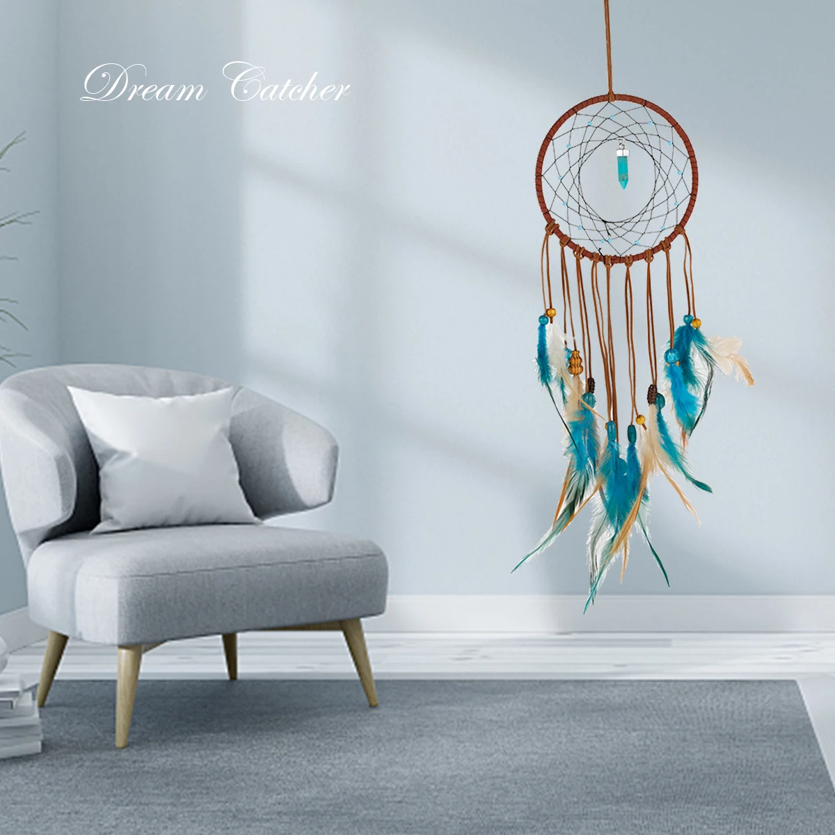 

Dreamcatcher Pendant Handmade Dream Catcher Net Hanging Wedding Home Car Bedroom Hanging Feathers Decorative Craft Gift Pendant