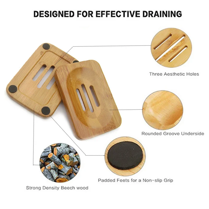 Экологичный поднос для мыла из натурального бамбука в ванную комнату душевую