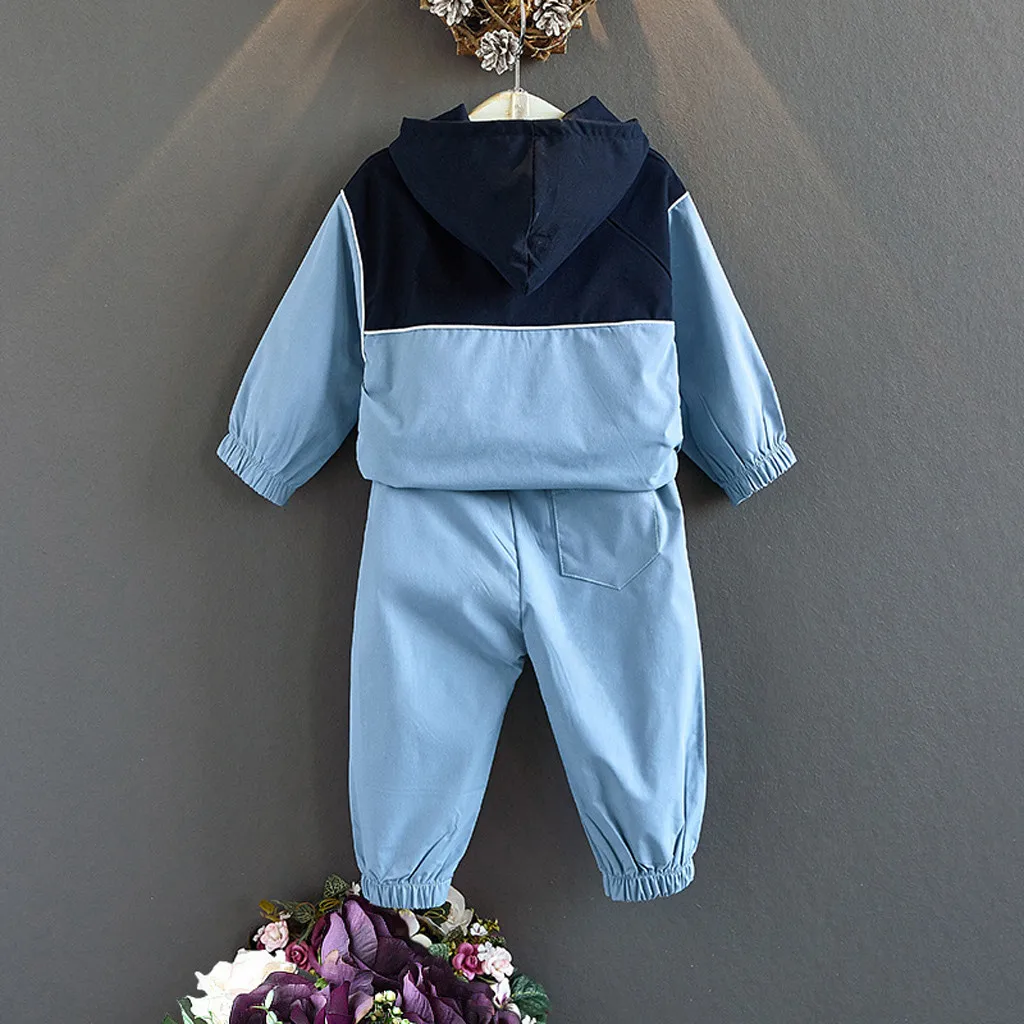 Toddler Kids Baby Girl Boys Hooded Letter Sweatshirt Coat+Pants Outfits Clothes Children's suit High Quality | Детская одежда и