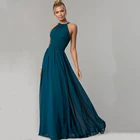 2021 элегантное шифоновое платье с лямкой на шее, с открытой спиной, элегантные женские платья для женщин, винно-красное вечерние вое вечернее платье