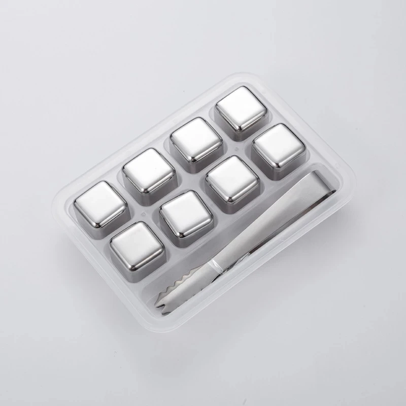 

Ice Cube Stainless Steel Bar Non-toxic Healthy Cooler Wine Drinks Beverage Whiskey Beer Water Cooler 4/6/8PCS
