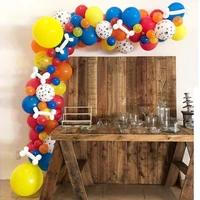 paw party decoration balloon garland arch kit 102pcs red blue yellow color paw print latex balloons kids birthday party globos
