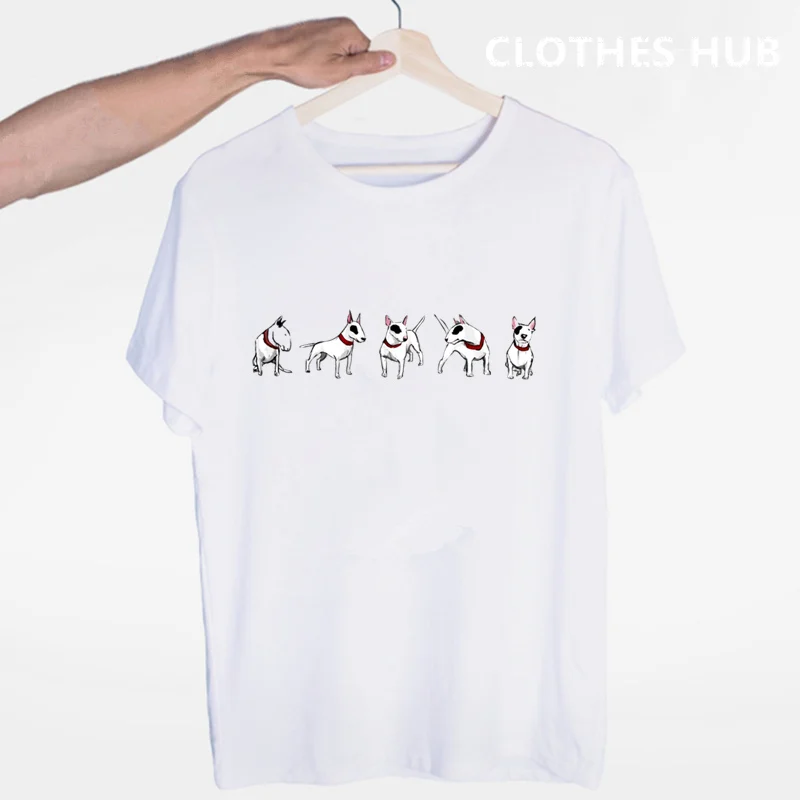 Бультерьер собака животное забавная футболка с коротким рукавом o образным