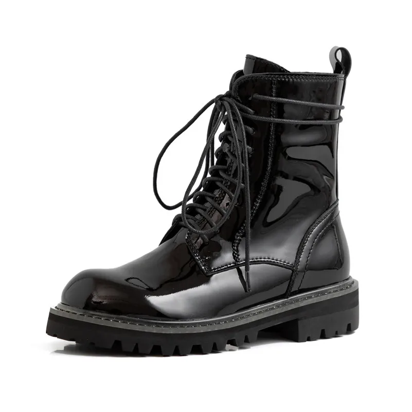 Женские мотоциклетные ботинки Meotina осенне-зимние ботильоны из натуральной кожи