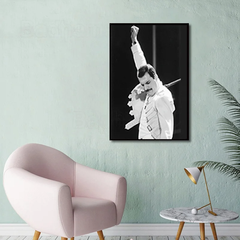 

Poster Card Wall Stickers Strong Muscular Boy Band Passionate Performance Retro Hair Salon Decorative Canvas Painting