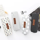 Студенческий холщовый пенал на молнии для мальчиков и девочек, канцелярские товары, чехол для ручек, линейки, ластика, сумка для хранения, милый школьный чехол для карандашей, простой стиль